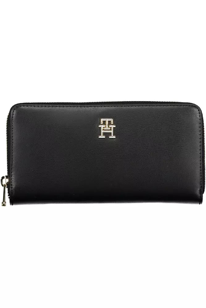 Fashionsarah.com Fashionsarah.com Tommy Hilfiger Elegant Black Wallet with Contrasting Accents