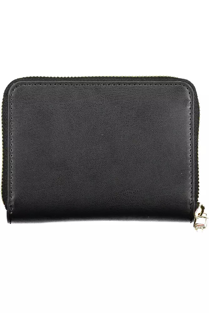 Fashionsarah.com Fashionsarah.com Tommy Hilfiger Sleek Black Polyethylene Wallet with Zip Closure