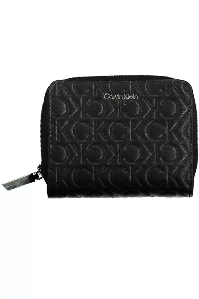 Fashionsarah.com Fashionsarah.com Calvin Klein Elegant Black Zip Wallet with Contrast Detailing