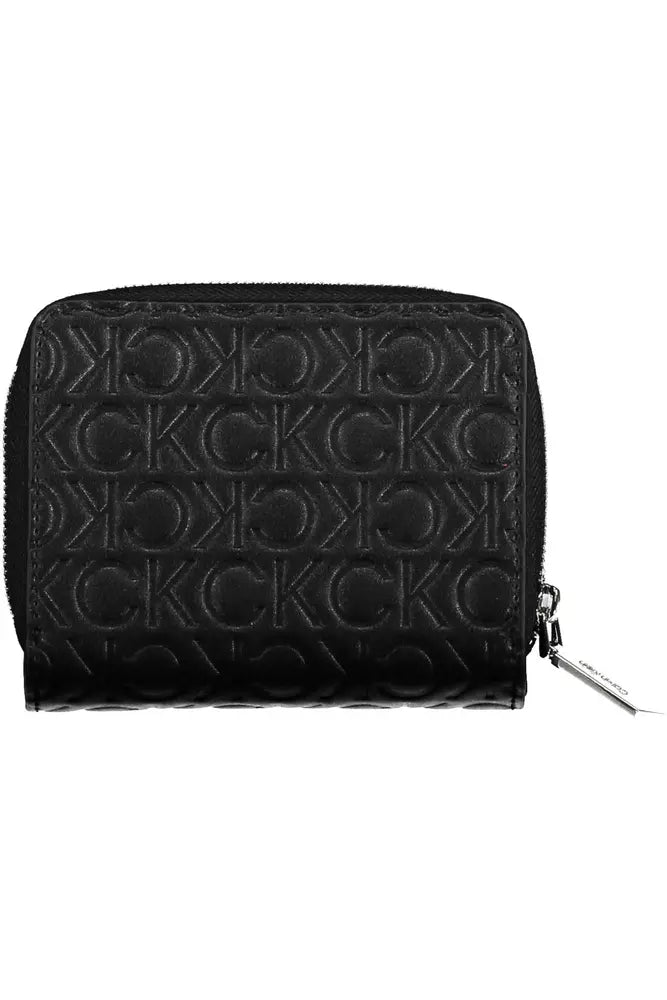 Fashionsarah.com Fashionsarah.com Calvin Klein Elegant Black Zip Wallet with Contrast Detailing