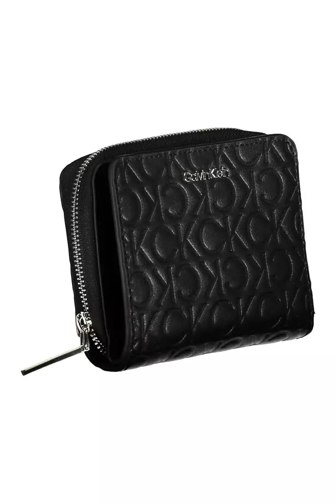 Fashionsarah.com Fashionsarah.com Calvin Klein Elegant Black Zip Wallet with Contrast Detailing