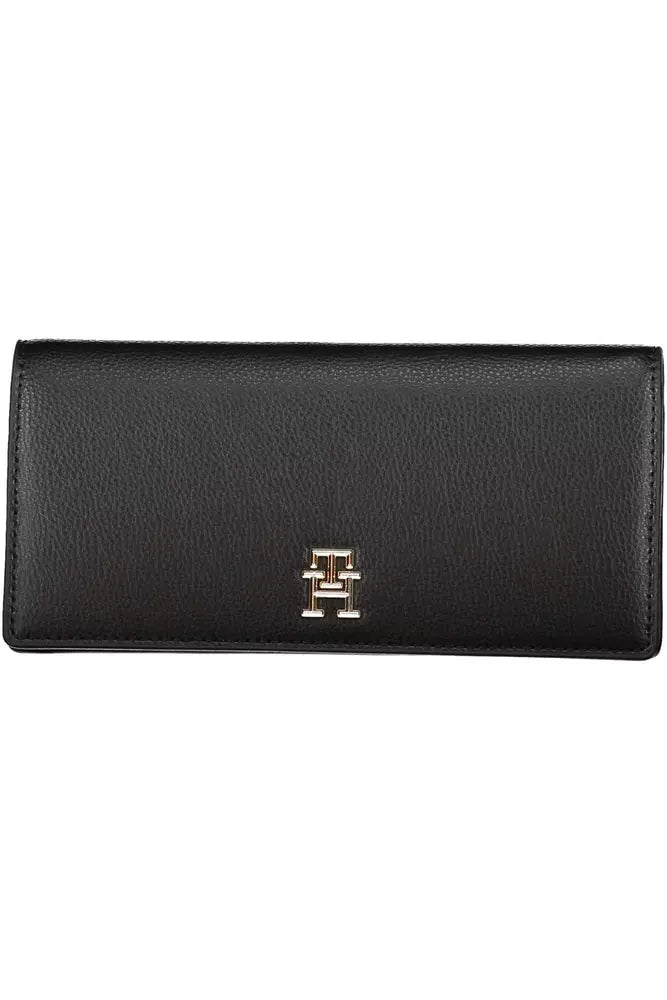 Fashionsarah.com Fashionsarah.com Tommy Hilfiger Elegant Black Zip Wallet with Secure Closure