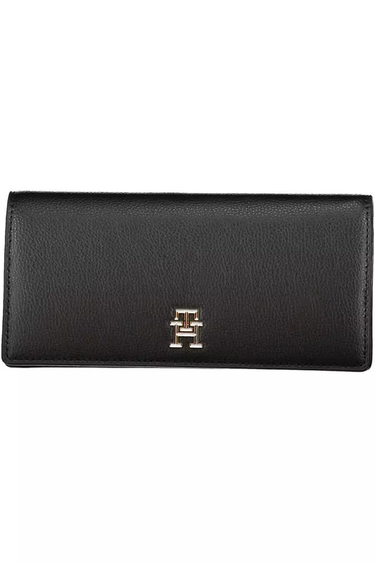 Fashionsarah.com Fashionsarah.com Tommy Hilfiger Elegant Black Zip Wallet with Secure Closure