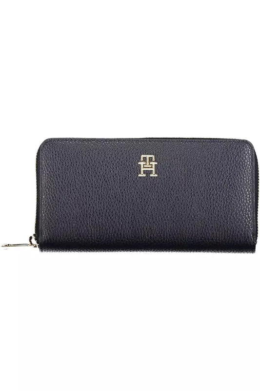 Fashionsarah.com Fashionsarah.com Tommy Hilfiger Elegant Blue Polyethylene Wallet with Logo Detail