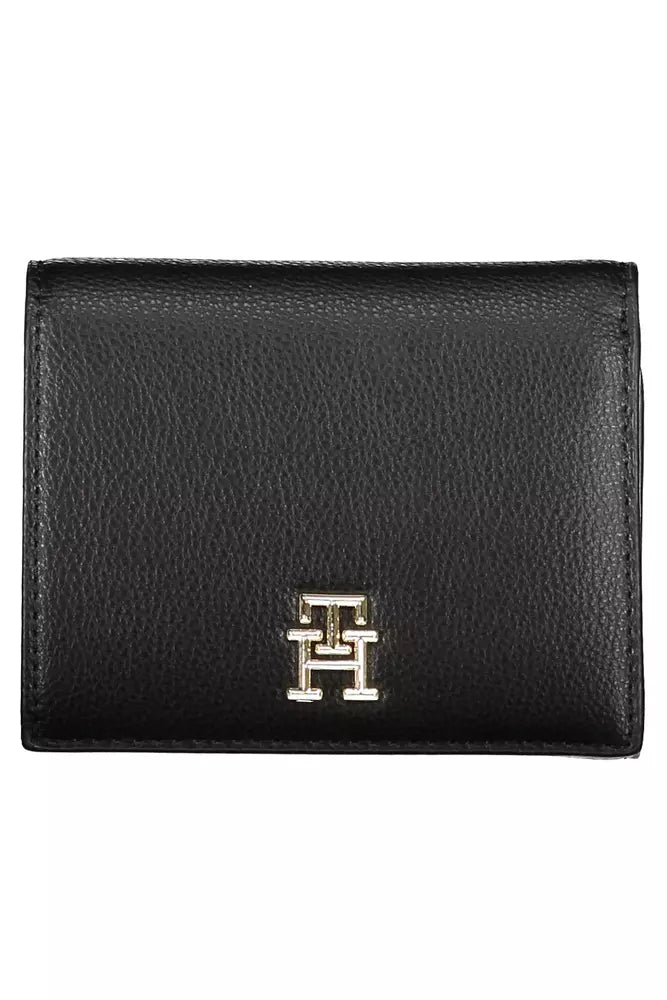 Fashionsarah.com Fashionsarah.com Tommy Hilfiger Sleek Black Polyethylene Wallet with Secure Closure