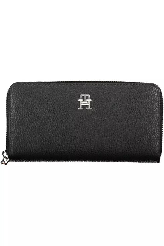 Fashionsarah.com Fashionsarah.com Tommy Hilfiger Elegant Black Wallet with Chic Compartments