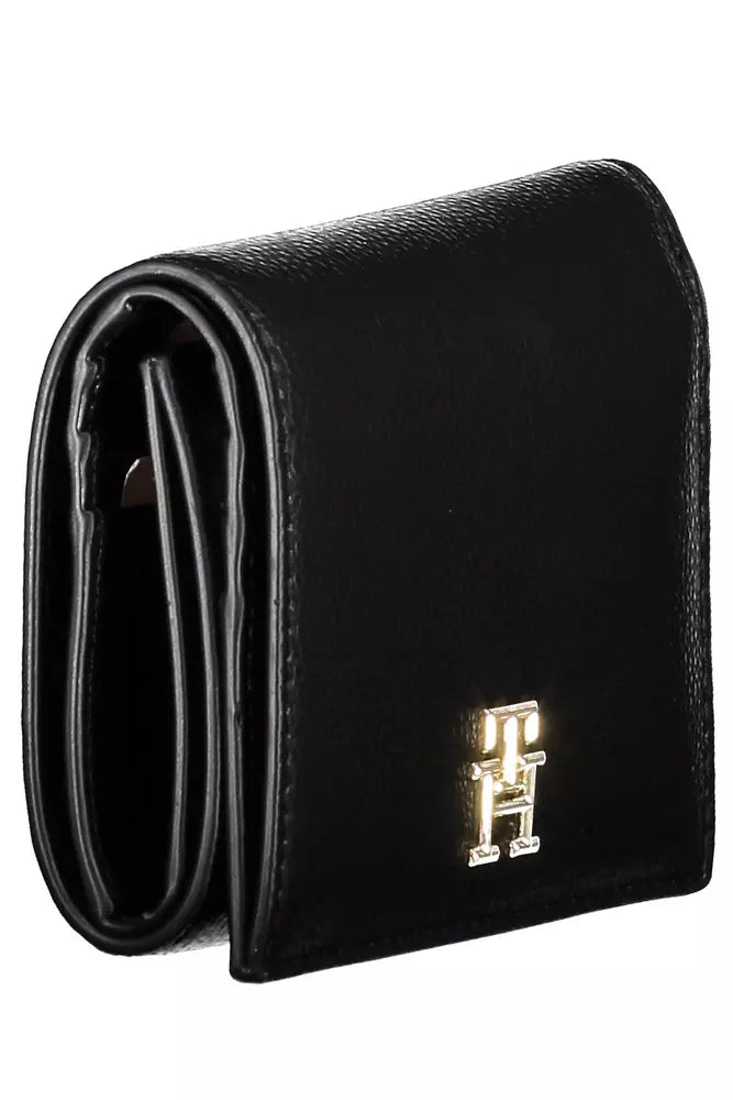 Fashionsarah.com Fashionsarah.com Tommy Hilfiger Sleek Black Polyethylene Wallet with Secure Closure