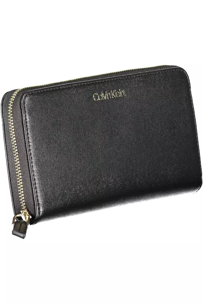 Fashionsarah.com Fashionsarah.com Calvin Klein Sleek Black Polyethylene Zip Wallet