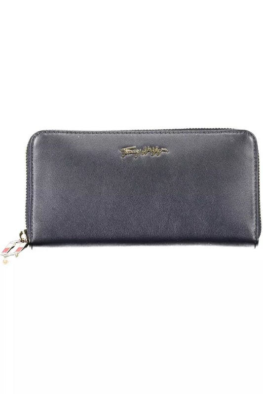 Fashionsarah.com Fashionsarah.com Tommy Hilfiger Elegant Blue Leather Wallet with Multiple Compartments