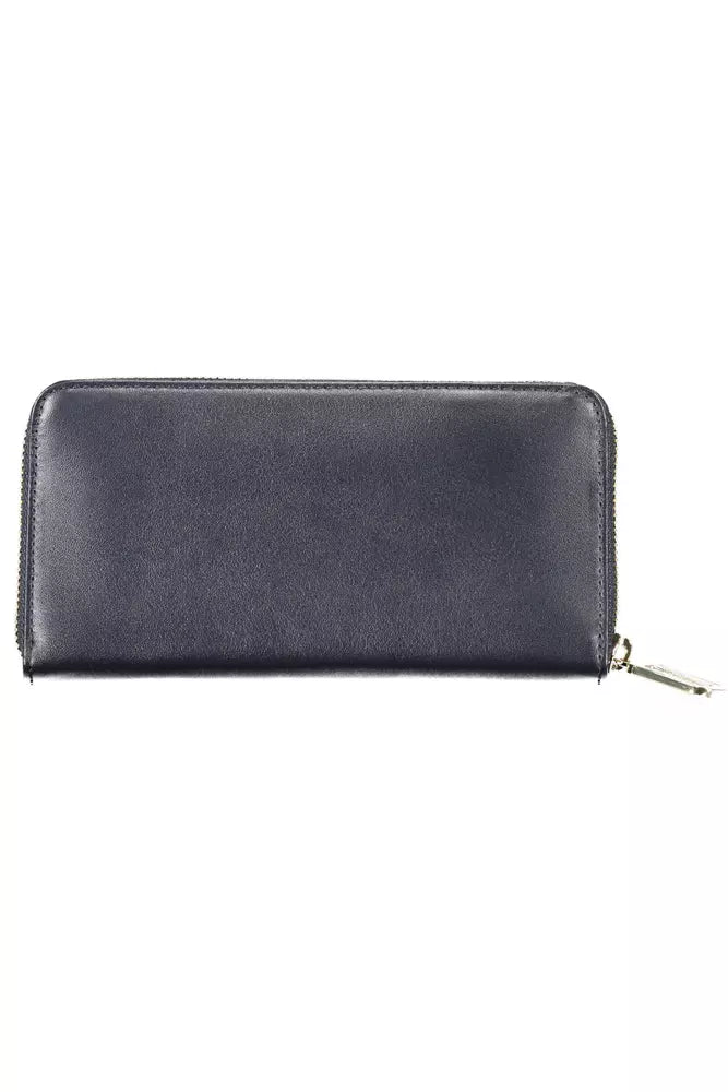 Fashionsarah.com Fashionsarah.com Tommy Hilfiger Elegant Blue Leather Wallet with Multiple Compartments