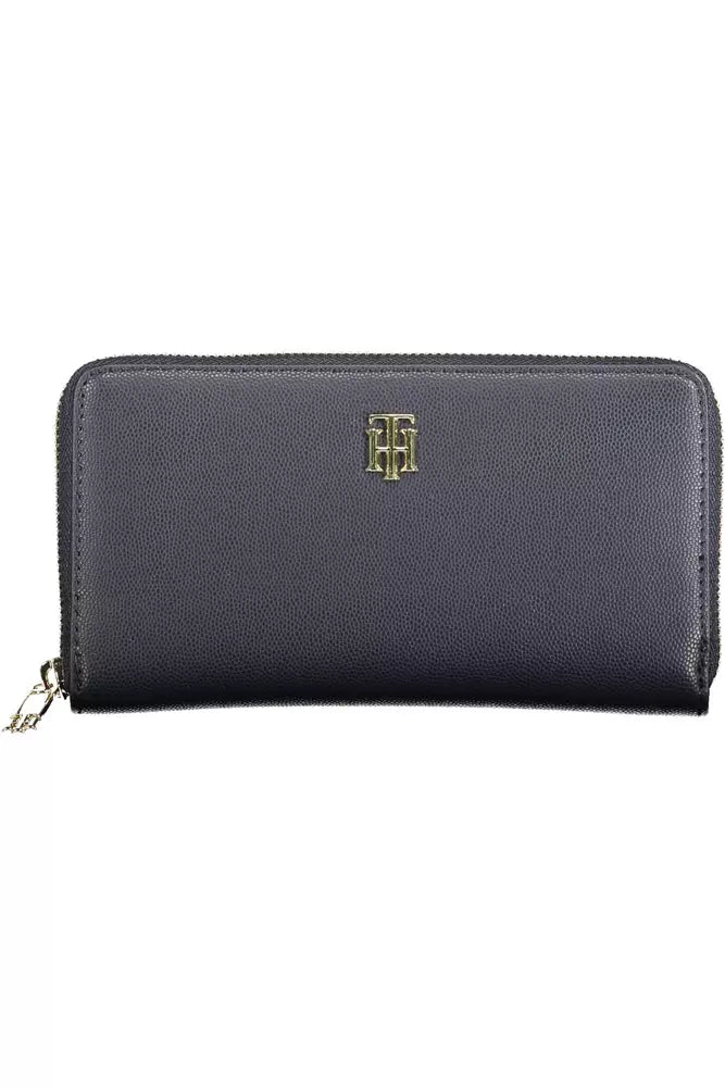 Fashionsarah.com Fashionsarah.com Tommy Hilfiger Elegant Blue Polyethylene Wallet with Logo Detail