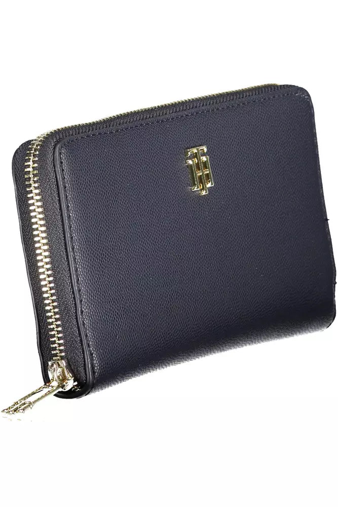 Fashionsarah.com Fashionsarah.com Tommy Hilfiger Elegant Blue Polyethylene Wallet with Logo Detail