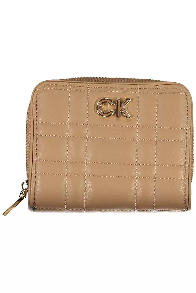 Fashionsarah.com Fashionsarah.com Calvin Klein Elegant Beige Zip Wallet with RFID Lock