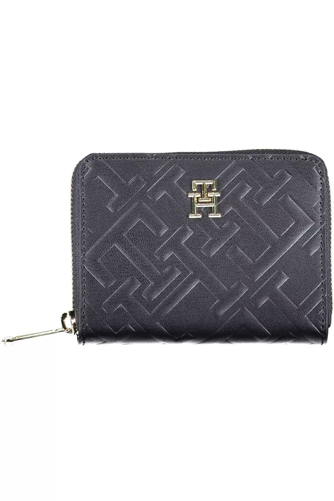 Fashionsarah.com Fashionsarah.com Tommy Hilfiger Elegant Blue Polyethylene Wallet with Contrast Detail