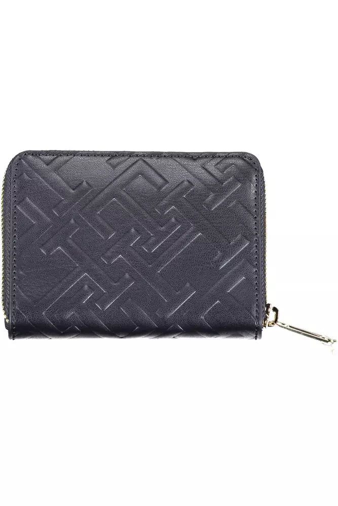 Fashionsarah.com Fashionsarah.com Tommy Hilfiger Elegant Blue Polyethylene Wallet with Contrast Detail