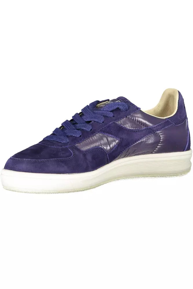 Diadora Crystal-Embellished Blue Sneakers With Contrasting Sole | Fashionsarah.com