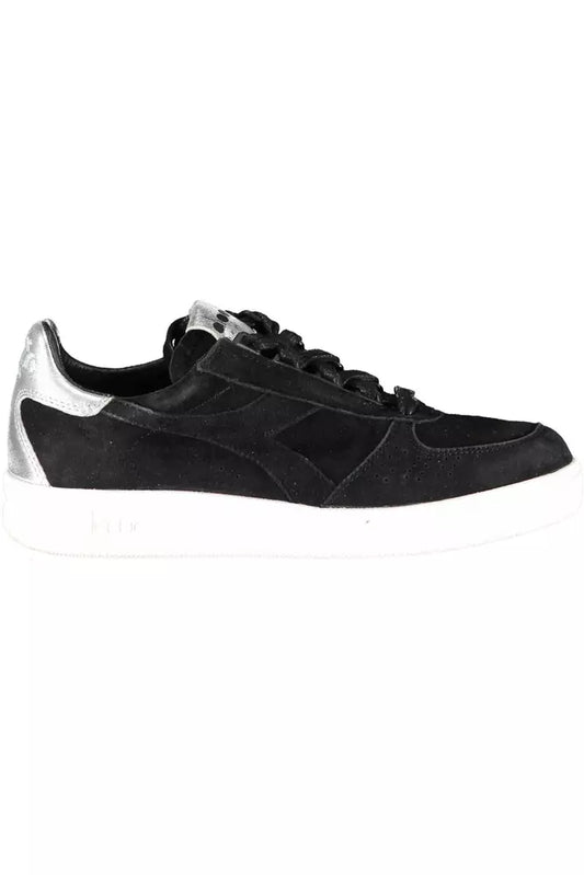 Diadora Elegant Black Leather Sneakers with Lace Details | Fashionsarah.com