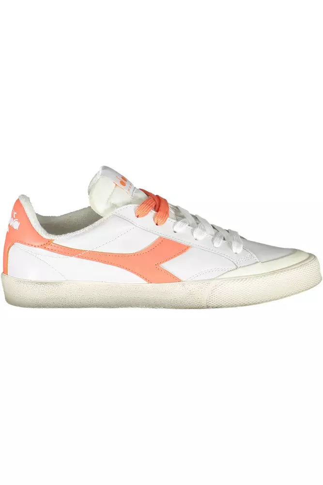 Diadora Elegant White Leather Lace-Up Sneakers | Fashionsarah.com