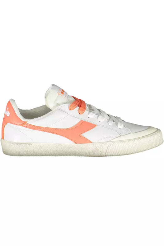 Diadora Elegant White Leather Lace-Up Sneakers | Fashionsarah.com