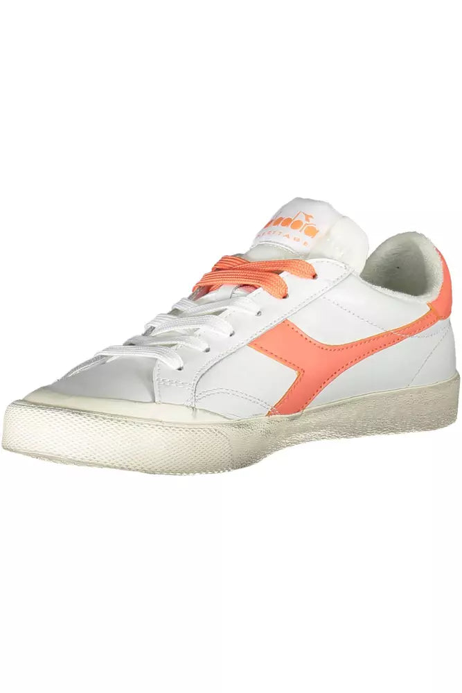 Diadora Elegant White Leather Lace-Up Sneakers | Fashionsarah.com