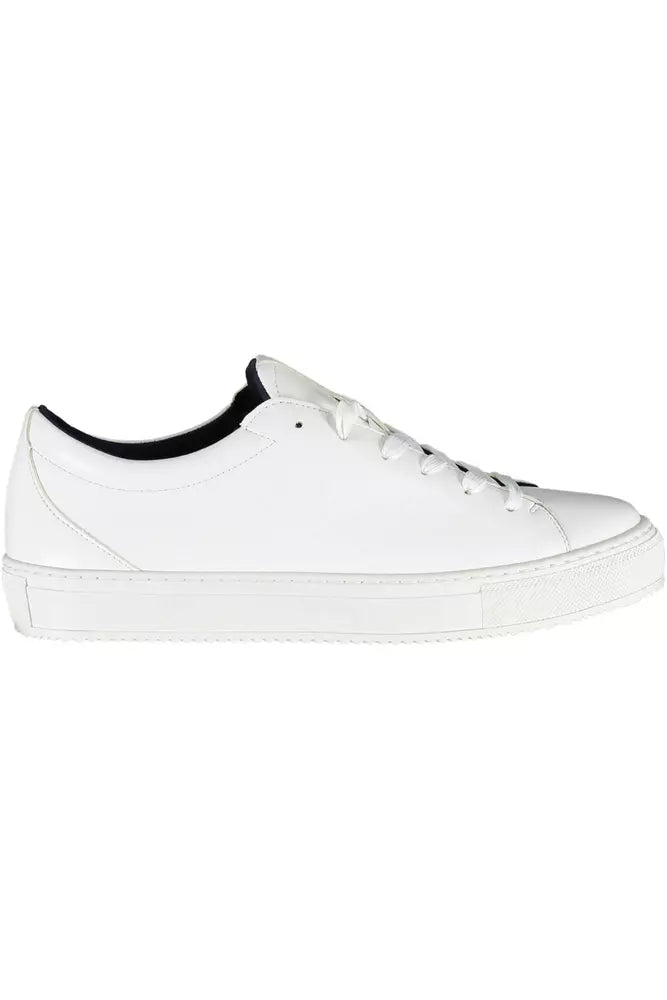 Fashionsarah.com Fashionsarah.com Tommy Hilfiger Chic White Lace-Up Sneakers with Logo Detail