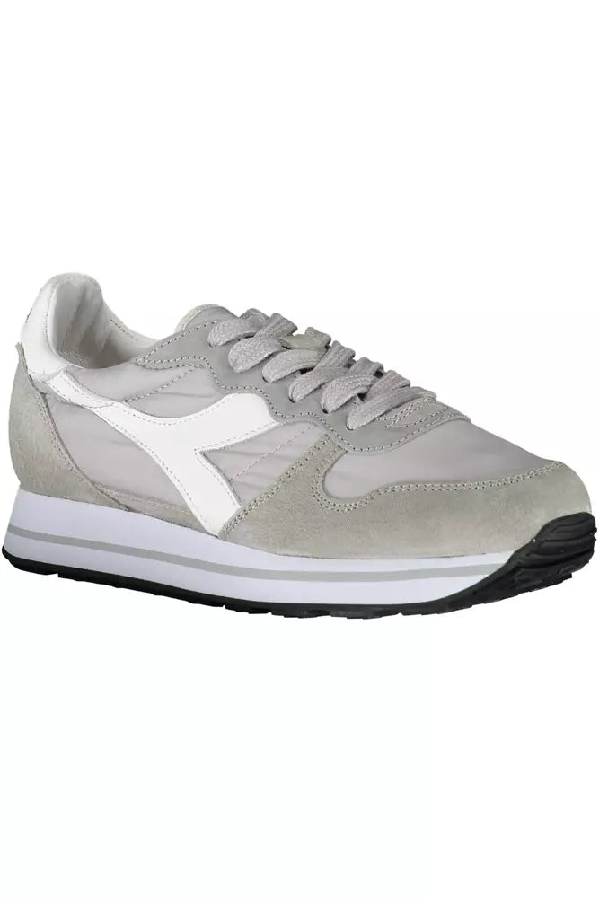 Diadora Elegant Gray Lace-Up Sports Sneakers | Fashionsarah.com