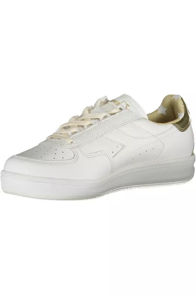 Diadora Sleek White Lace-up Sports Sneakers | Fashionsarah.com