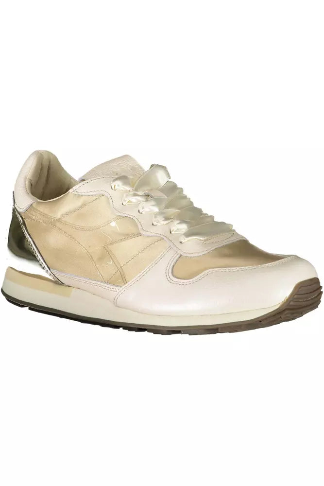 Diadora Beige Lace-Up Sneaker with Contrasting Details | Fashionsarah.com