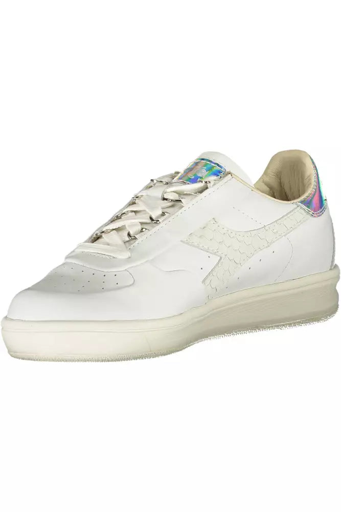 Diadora Chic White Lace-Up Sneakers with Logo Accent | Fashionsarah.com