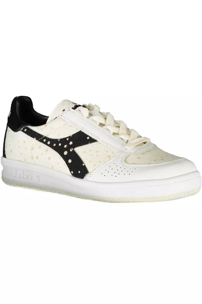 Fashionsarah.com Fashionsarah.com Diadora Elegant White Lace-Up Sneakers with Logo Accent