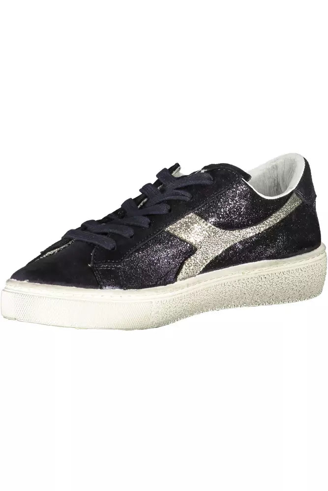 Diadora Elegant Black Lace-Up Sneakers with Contrasting Details | Fashionsarah.com