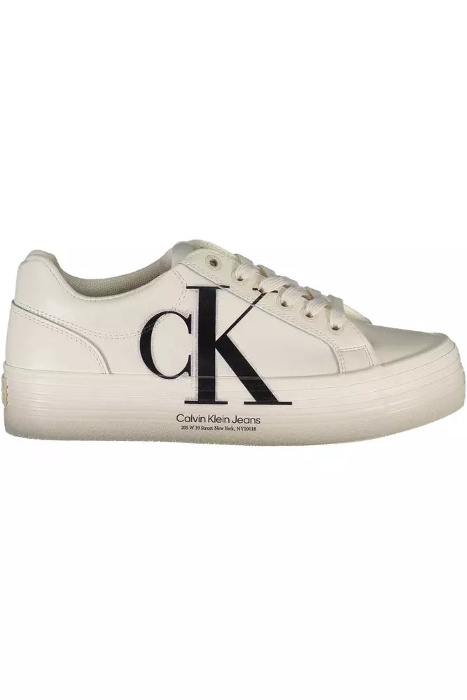 Fashionsarah.com Fashionsarah.com Calvin Klein Eco-Chic White Sneakers with Contrasting Details