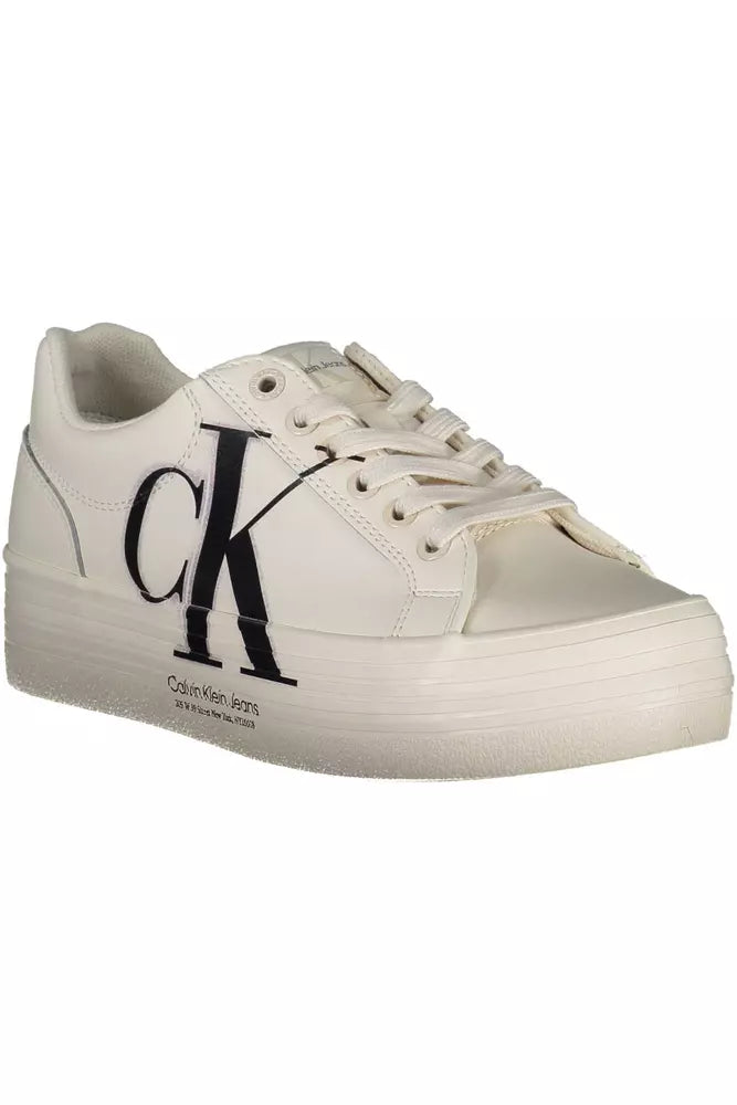 Fashionsarah.com Fashionsarah.com Calvin Klein Eco-Chic White Sneakers with Contrasting Details