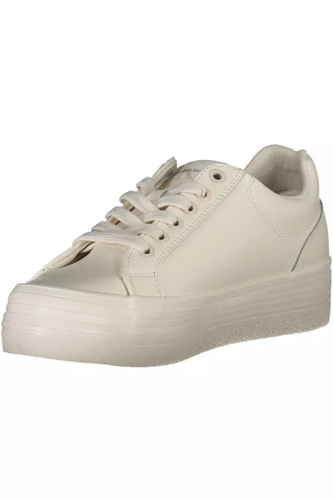 Fashionsarah.com Fashionsarah.com Calvin Klein Eco-Chic White Sneakers with Contrasting Details