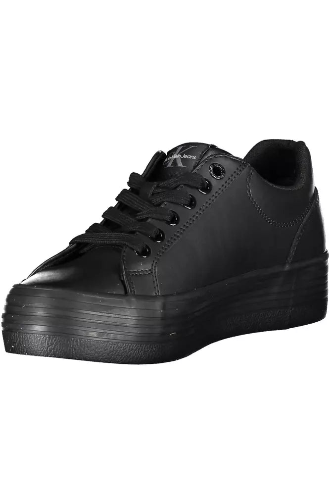 Fashionsarah.com Fashionsarah.com Calvin Klein Eco-Conscious Lace-Up Sneakers in Sleek Black