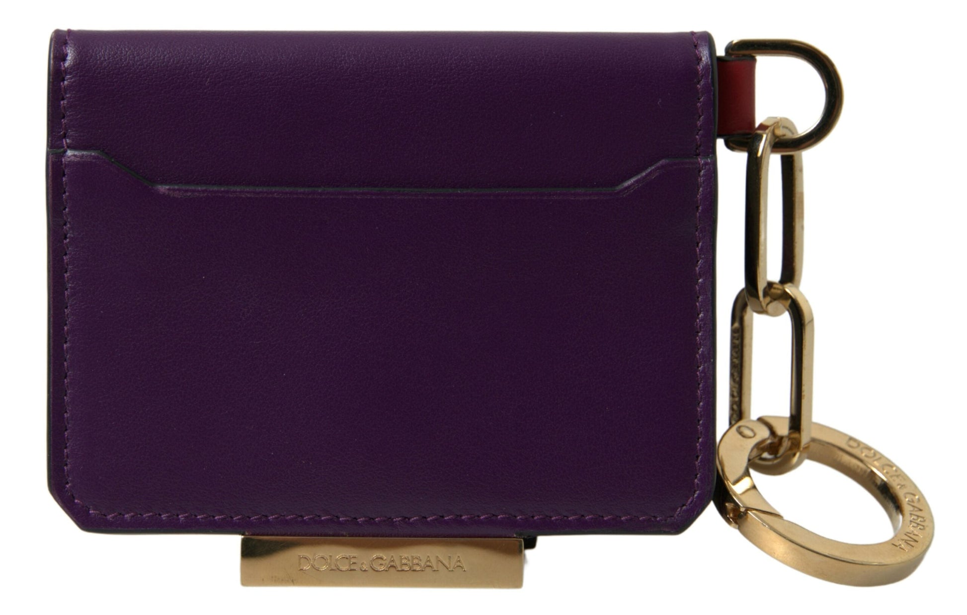 Dolce & Gabbana Purple Leather Card Holder Wallet | Fashionsarah.com