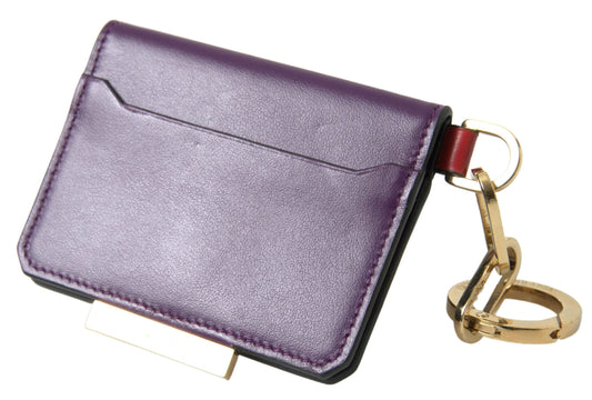 Dolce & Gabbana Purple Leather Card Holder Wallet | Fashionsarah.com