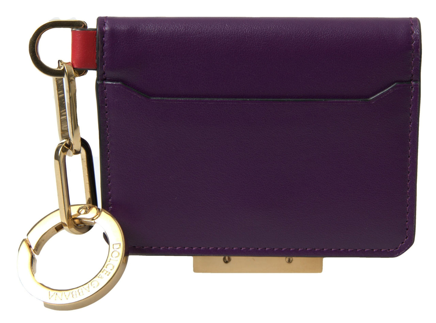 Dolce & Gabbana Purple Leather Card Holder Wallet | Fashionsarah.com