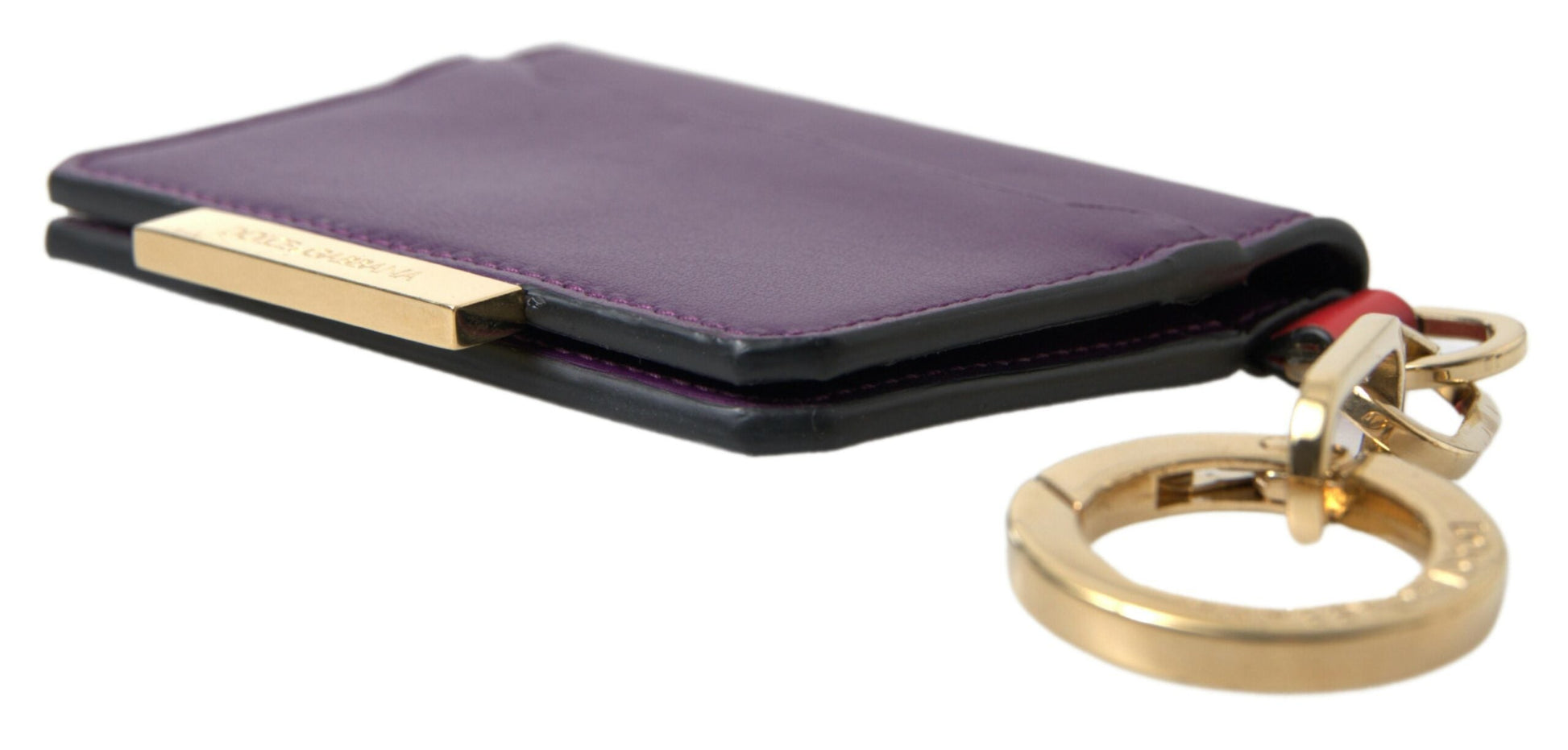 Dolce & Gabbana Purple Leather Card Holder Wallet | Fashionsarah.com