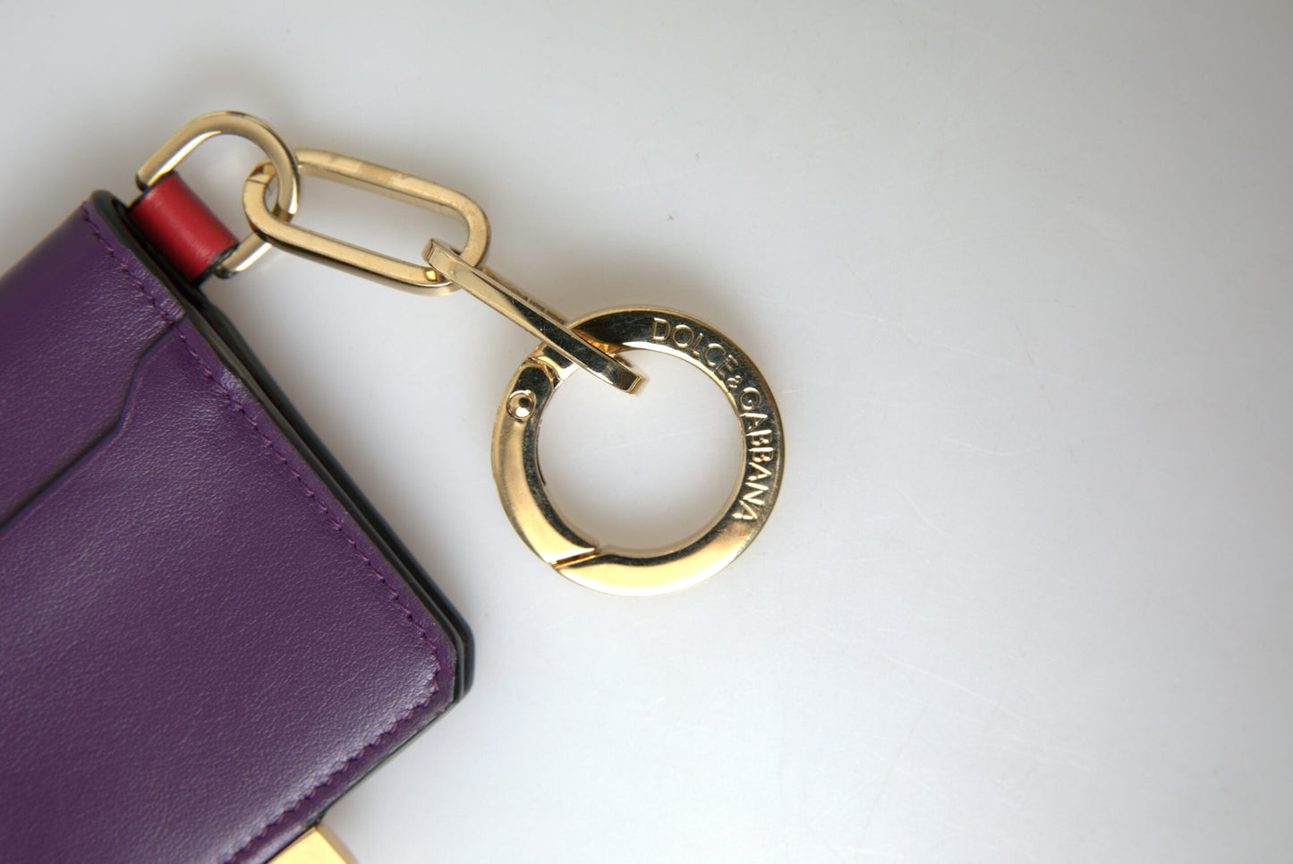 Dolce & Gabbana Purple Leather Card Holder Wallet | Fashionsarah.com