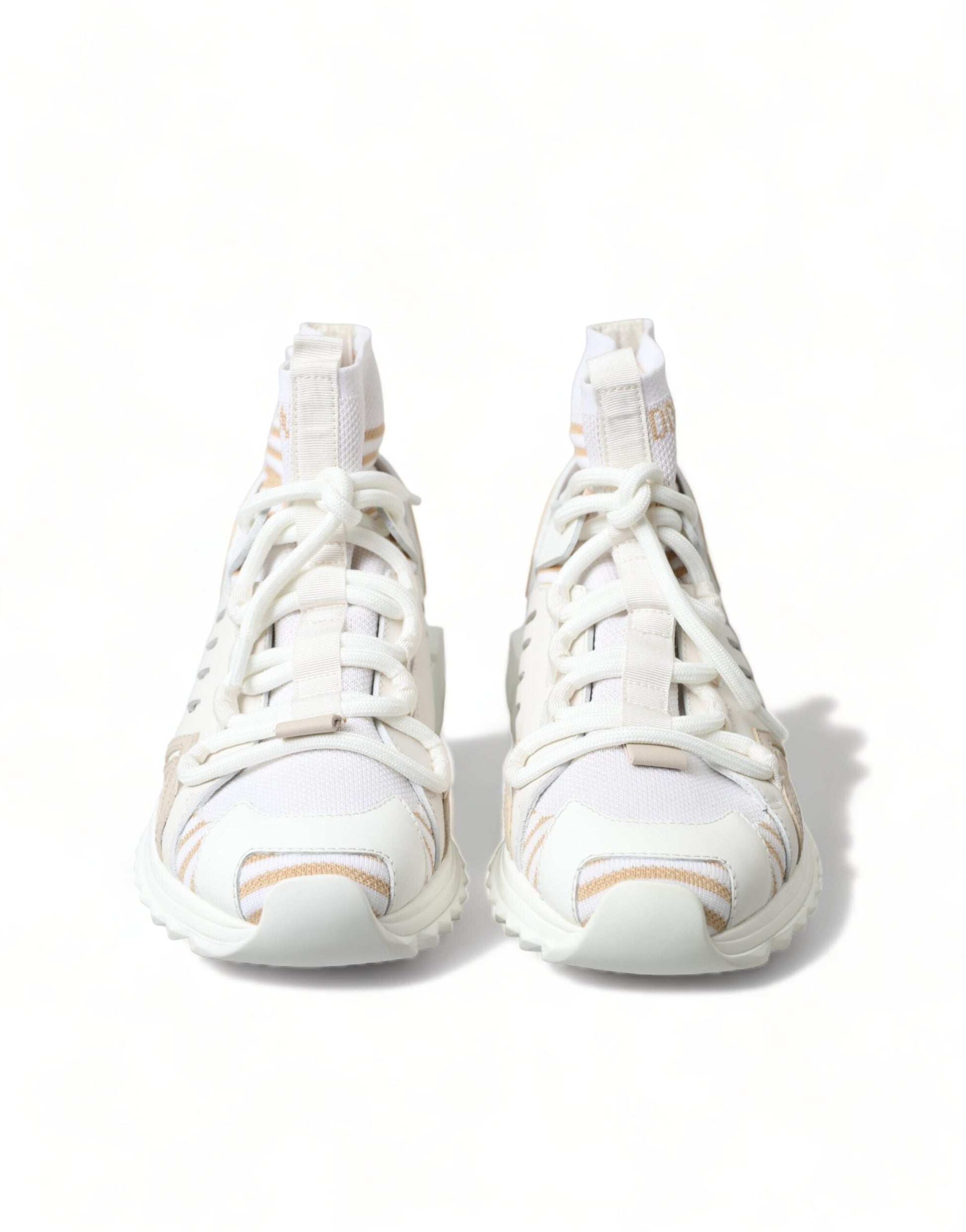 Dolce & Gabbana White Beige Sorrento Socks Women Sneakers | Fashionsarah.com