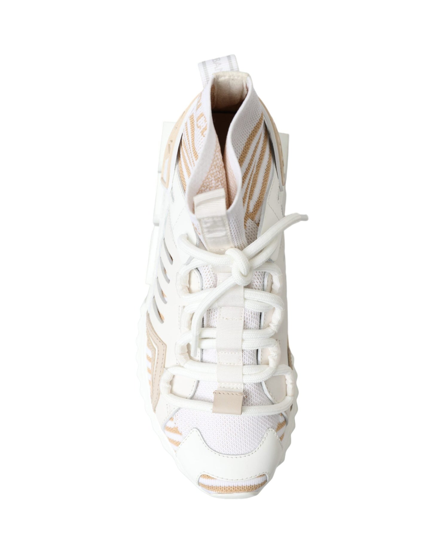 Dolce & Gabbana White Beige Sorrento Socks Women Sneakers | Fashionsarah.com