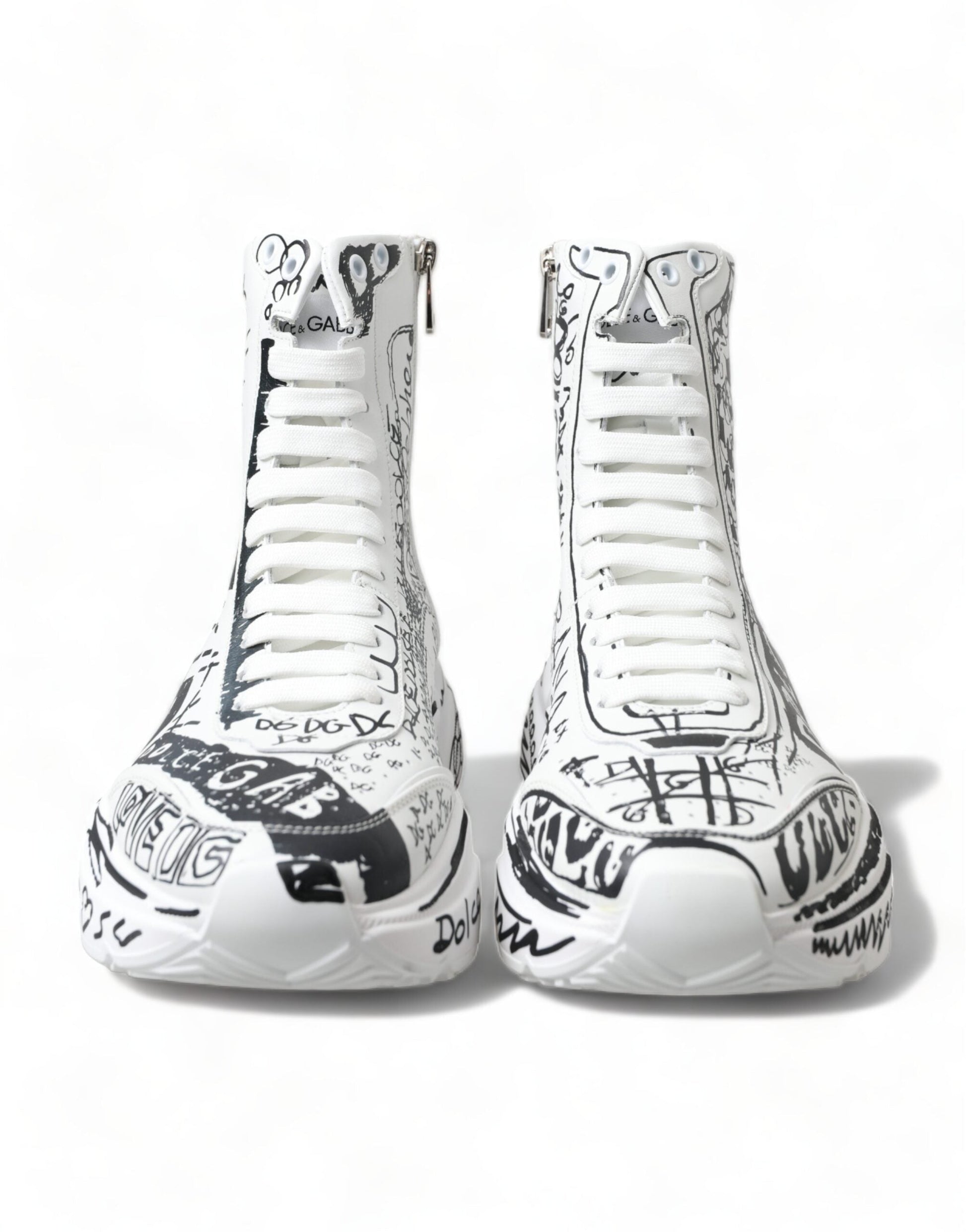 Fashionsarah.com Fashionsarah.com Dolce & Gabbana Daymaster Graffiti Print Mid Top Sneakers