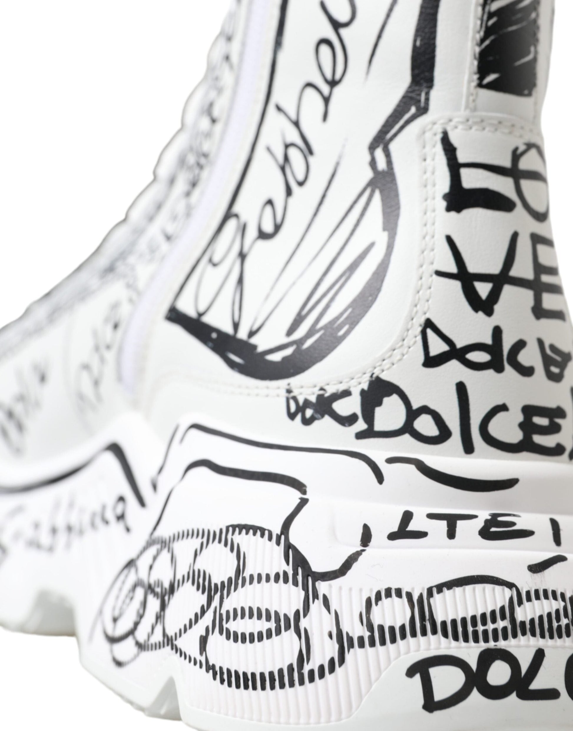 Fashionsarah.com Fashionsarah.com Dolce & Gabbana Daymaster Graffiti Print Mid Top Sneakers