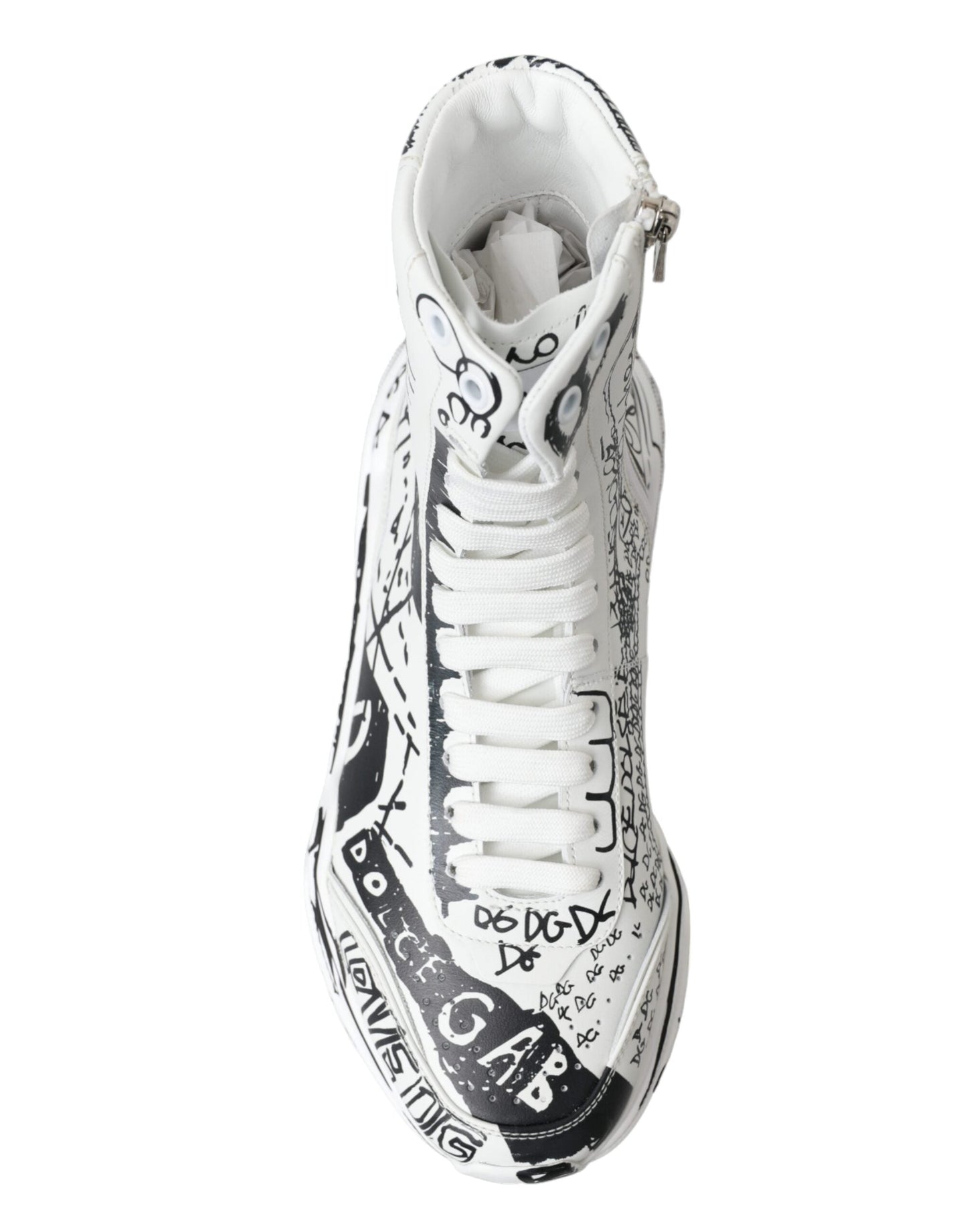 Fashionsarah.com Fashionsarah.com Dolce & Gabbana Daymaster Graffiti Print Mid Top Sneakers