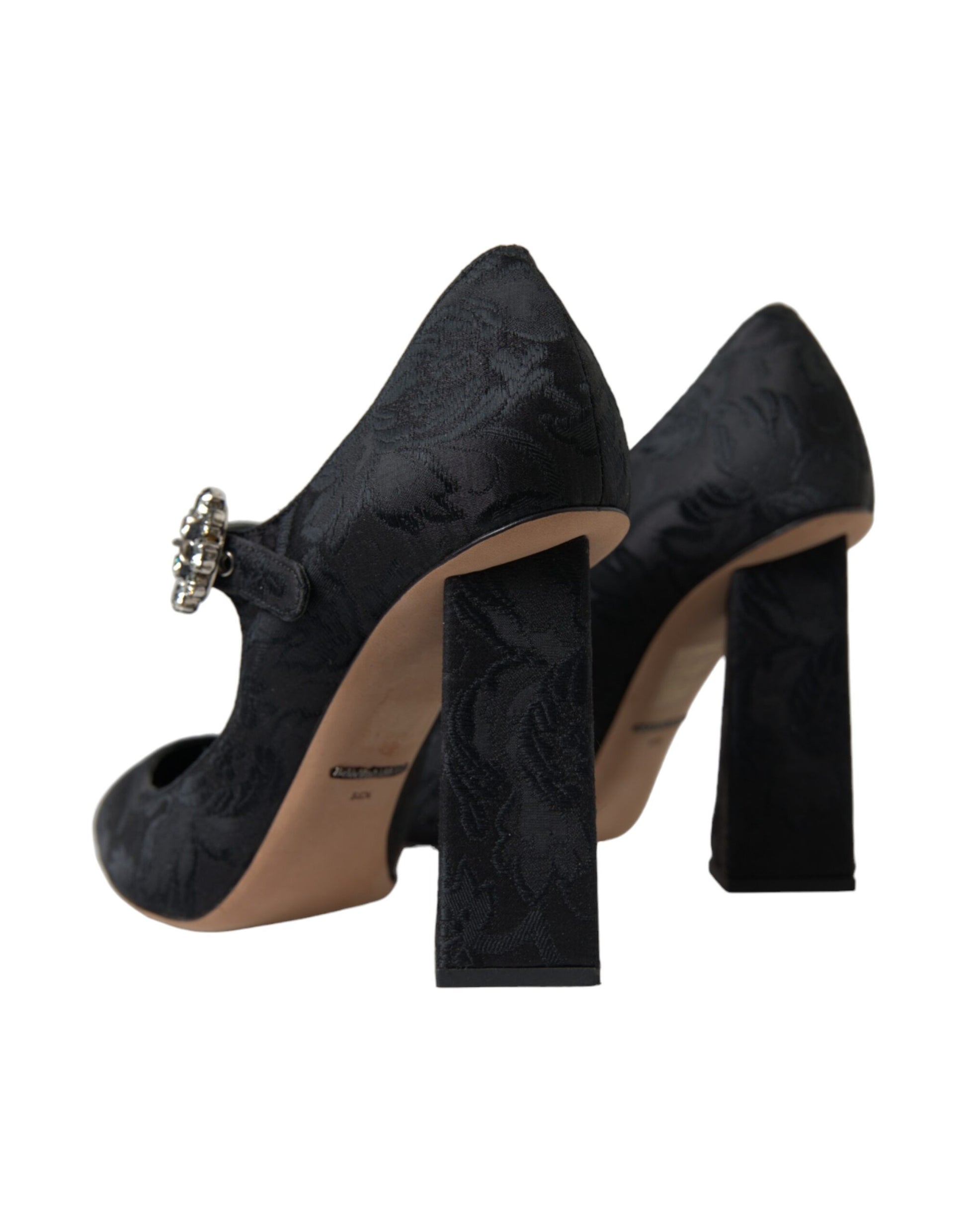 Fashionsarah.com Fashionsarah.com Dolce & Gabbana Black Brocade Mary Janes Heels Pumps Shoes