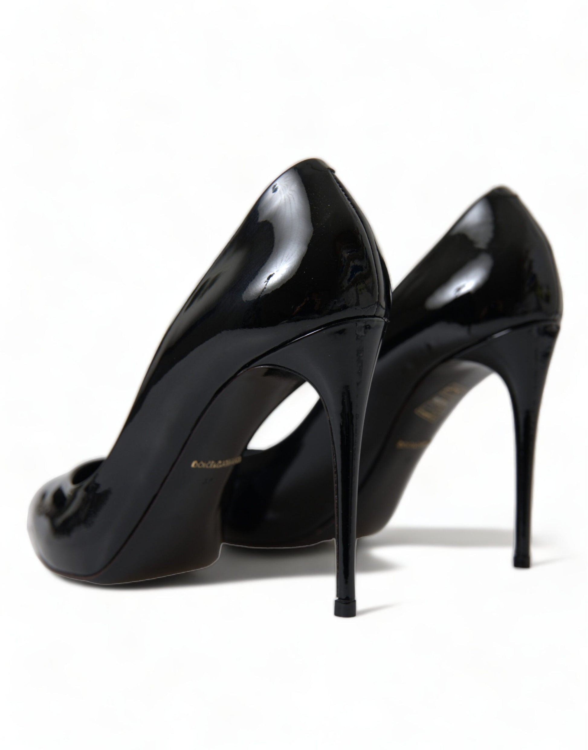 Dolce & Gabbana Black Patent Leather Pumps Heels Shoes | Fashionsarah.com