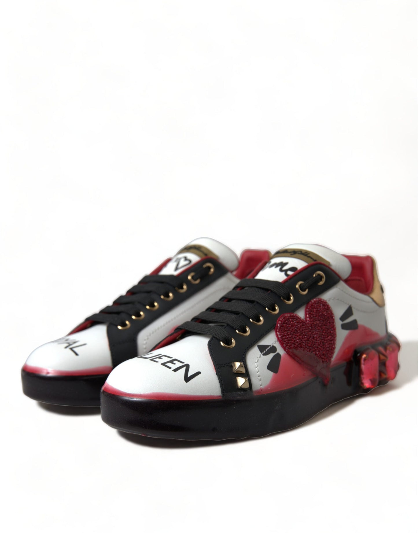 Dolce & Gabbana White Red Crystals Women Sneakers | Fashionsarah.com