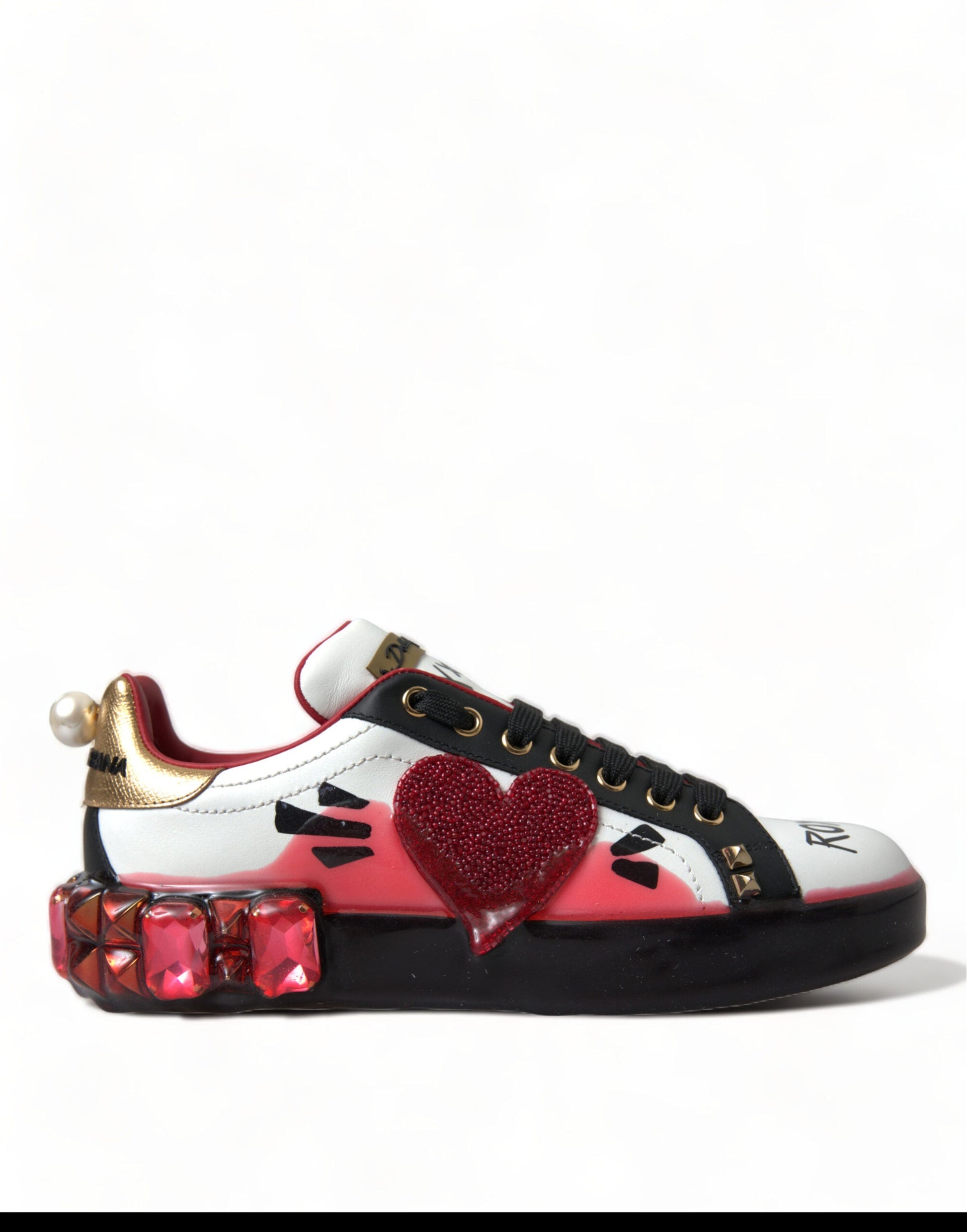 Dolce & Gabbana White Red Crystals Women Sneakers | Fashionsarah.com