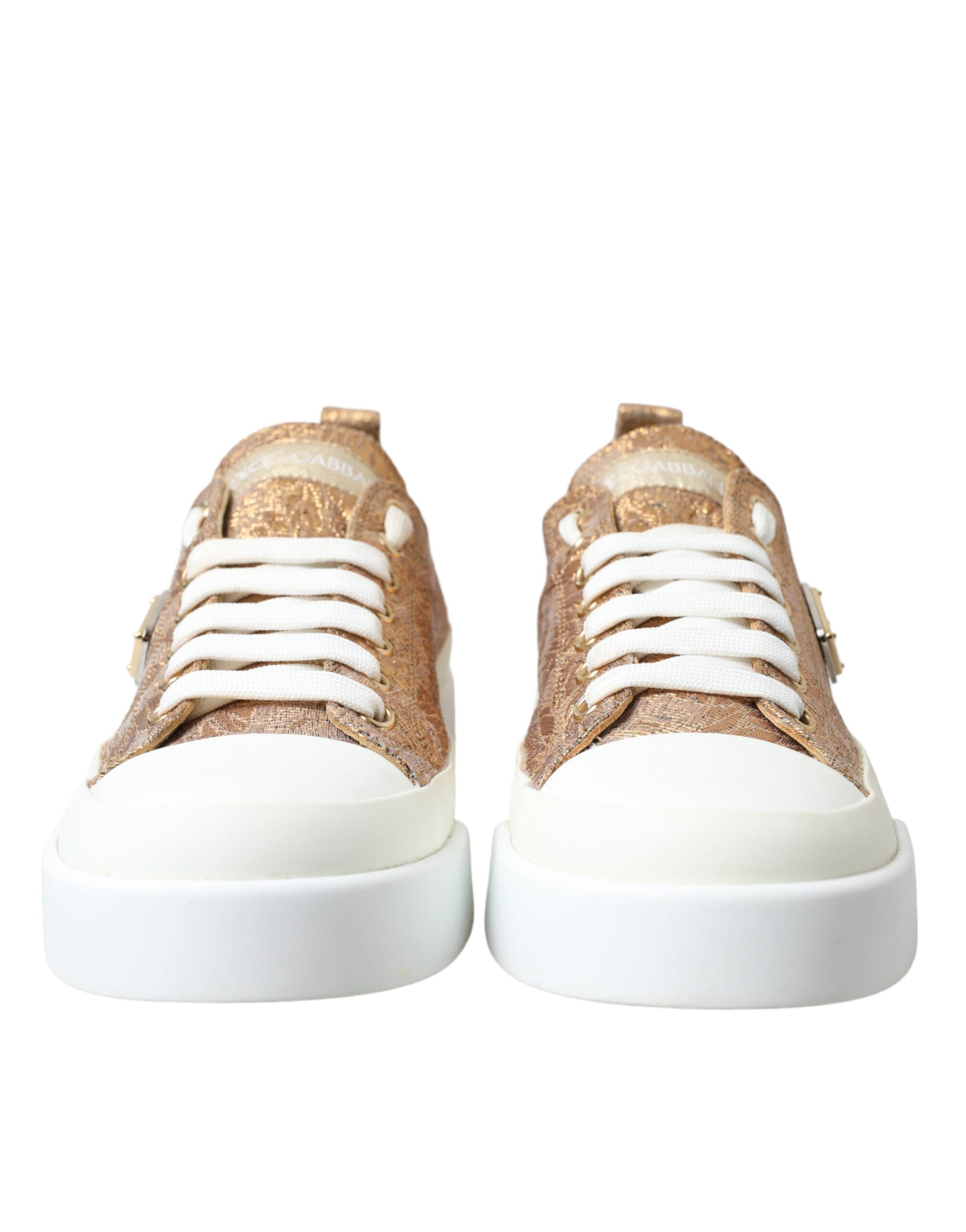 Dolce & Gabbana Elegant Gold Low-Top Sneakers - Chic Comfort Footwear | Fashionsarah.com